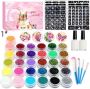30 Colors Diamond Glitter Tattoo Set Colorful Stage Glitter Makeup