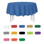 Party Dimensions Blue Disposable Plastic Tablecloth For Round Tables 12 Pack 84 Inches Table Cloths For Parties Events & Wedding