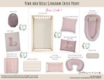 Cot Duvet Bedding Checkered Pink And Beige Gingham Check Print