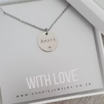 Gemma Personalized Necklace Stainless Steel Size: 15MM On 45CM Chain Ready In 3 Days