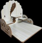 Wooden Wall Mounted Hanging Table Top Temple Pooja Mandir God Stand Shelf For Storage And Idols Decoration For Home Office And G