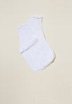 The Perfect Pair Frill Rib Crew Sock 2 Pack - White