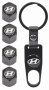 Hyundai Valve Cap And Key Ring Set