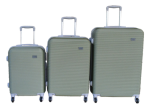 Smte Green Abs 3-PIECE Luggage Set With Spinner Wheels And Telescopic Handles With Keychain