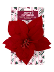 Red Poinsettia Clip Decoration - None White