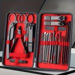 Professional Nail Grooming Kit For Men & Women - 10 24PCS Manicure & Pedicure Set With Travel Case Hypoallergenic Metal Blades C