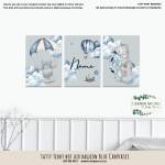 Canvas Tatty Teddy Hot Air Balloon Blue Set