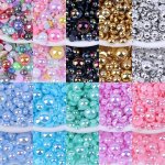 10G 0.35OZ Colorful Flat Bottom Plastic Round Beads Diy Jewelry Nail Art Decoration Materials