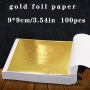 500pcs Golden Foil Paper Imitation Golden Silver Leaf Foil Paper For Gilding Art Craft Decoration 3.5 By 8.89 Cm