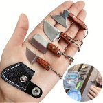 4PCS Damascus Knife Set - Ambidextrous Lightweight Edc Design With Precision V-edge Stainless Steel Blades