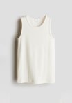 Ribbed Vest Top - White