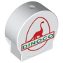 DUPLO Parts Preloved Brick 1 X 2 X 2 Round Top Road Sign With Red Dinosaur And 'dinoco' Pattern 41970PB06