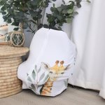 Car Seat Cover Giraffe Leaf Sage Green