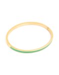 Waterproof Gold Plated Stainless Steel Thin Green Enamel Hinged Bangle