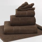 Terry Lustre 525GSM Grecian Key Bath Mat - Various Colours - Bath Mat 50CM X 75CM Brown