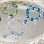Charming Butterfly Pendant Glass Bead Bracelet - Colorful Fashionable Accessory For Girls