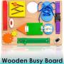 Montessori Busy Board For Toddlers - Wooden Sensory Toys For Toddlers - Travel Toy Educational Activities And Fine Motor Skills Activity Toy For 2