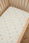 Dino Muslin Cot Fitted Sheet - Large Sa Cot: 132CM X 66CM X 10CM