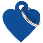 Myfamily Small Heart Pet Id Tag - Aluminium Blue Waggs Online Pet Shop