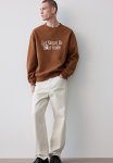 Loose Fit Printed Sweatshirt - Brown