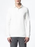 Polo Mens Essential Pique Long Sleeve Golfer In Whute - White 3XL