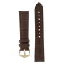 Duke Alligator Embossed Leather Watch Strap In Brown - 19MM / Silver
