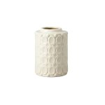 Vase With Embossed Oval Design 17X17X22CM - Off White