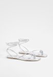 Wide Fit Metallic Wrap Up Sandals