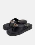 Sissy Boy Mimi Black Thong Sandals - UK8 Black