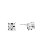 Sterling Silver Cubic Zirconia Square Stud Earrings