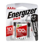 Energizer 8 PK Max 1.5V Alkaline Aaa Batteries E300573602