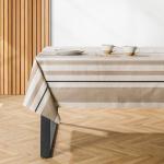 Contemporary Stripe Tablecloth Neutral - 10-12 Seater 150X340CM