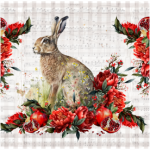 Printed Runner Bunny And Pomegranate