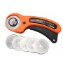 5pcs Blades + Round Roller Blade 45 Mm Orange Fabric Cutting Tool Fabric Cutting Roller Cutter Fabric Leather Craft Wheel Cutter Handle Roller With