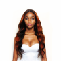 13X4 Lace Body Wave Ginger Black Highlight Human Hair WIG26INCH