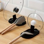 1PC Pot Lid Holder Soup Spoon Rack Foldable Cooking Spatula Holder Tableware Storage Rack Spoon Mat For Home Kitchen Restaurant