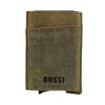 Bossi Mechanism Cardholder Wallet With Mag-clip Sleeve - Goat Oily Hunter Olive