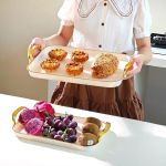 3-PIECE Rectangular Plastic Serving Tray Set