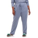 Donnay Plus Size Donna Sleepwear Waffle Cut & Sew Jogger - Dusty Blue