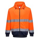 B317-HI-VIS Contrast Zipped Hoodie