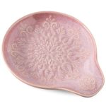 Howise Farmhouse Ceramic Spoon Rests Holder For Kitchen Counter Stove Top PURPLE-A3
