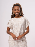 Abstract Print Woven Top - L Assorted