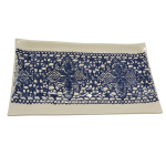 Rectangular Platter With Blue Lace - Medium - 27.5CM L X 1.5CM H X 15CM W