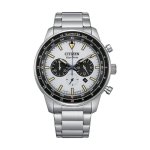 Gents Eco-drive Chronograph White Dial Watch