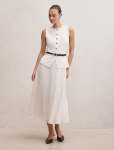 Carrie Woven Mix Knit Dress - 18 Cream