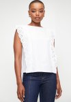 Edit Poplin Shell With Cut Out Sleeve - White