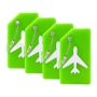 4 Piece Boarding Pass Design Silicone Luggage Tag - Green