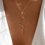 Simple Snake Pendant Necklace Ladies Daily Dating Holiday Jewelry Ornament For Women