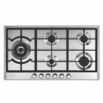 ELBA Elio 90CM 5 Burner Gas Hob With Side Wok Burn