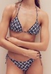 Padded Triangle Bikini Top - Black & Patterned